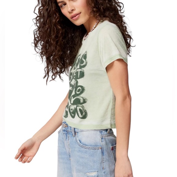 Urban Outfitters Lets Get Stoned Baby T Shirt Green Size XL - Picture 5 of 11